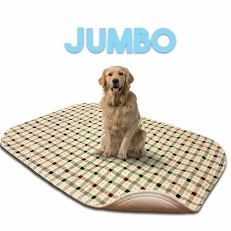 LENNYPADS 48 x 48 in. Jumbo Washable Pet Pad - Tan Plaid LE328909